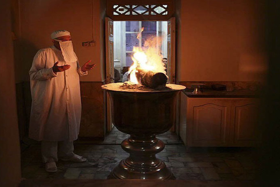 Tour to Yazd city . Yazd fire temple.