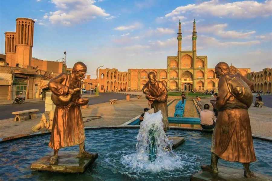 Tour to Yazd city , Iran. Amir chakhmaq Square