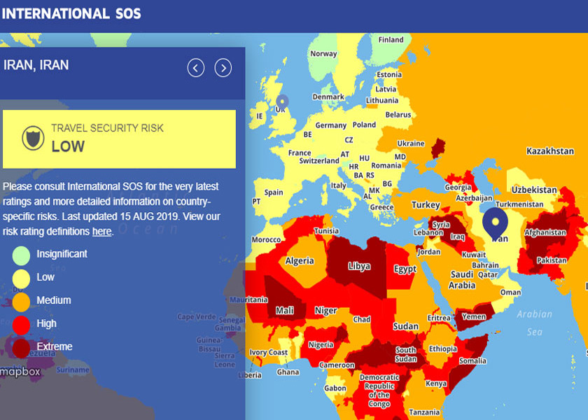 International travel risk , Iran